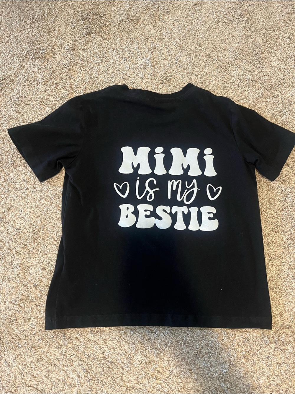 Mimi Is My Bestie Black Kids Graphic Tee